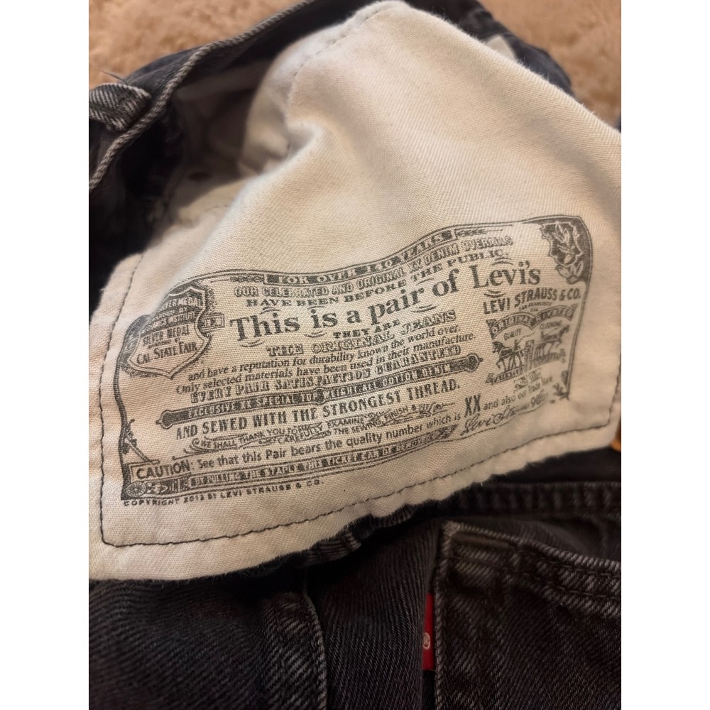 Levis 501 Original Fit Mens Black Faded Straight Leg Button Fly Jeans 34x30 - Picture 5 of 12